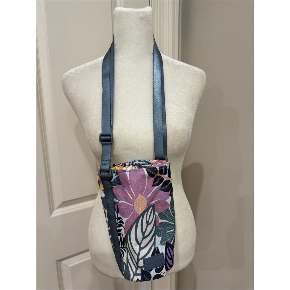 Vera Bradley Floral  Crossbody Water Bottle Sling Bag - Purple Multi